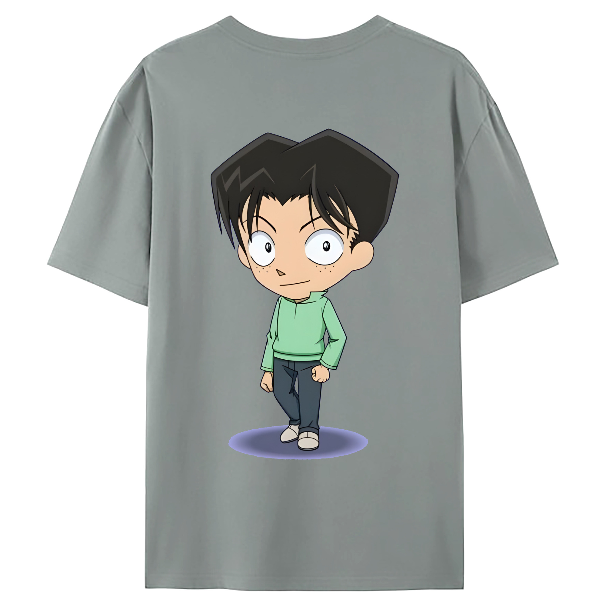（画像用） 名探偵コナン 円谷 光彦 つぶらや みつひこ Detective Conan Mitch Tennyson 綿100％ メンズ半袖Tシャツ（バックプリント） 通気性